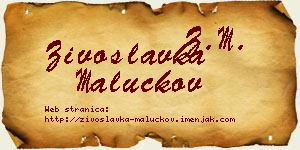 Živoslavka Maluckov vizit kartica